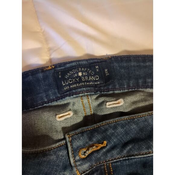 Lucky Brand Women's Plus Size 24W Emma Crop Jeans Blue Cotton Blend Zip Solid - Picture 2 of 9